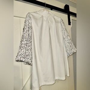 Oddi sequin bubble sleeve blouse